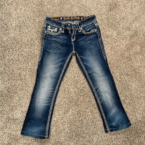 Rock Revival Women's Dark Blue capris Jeans